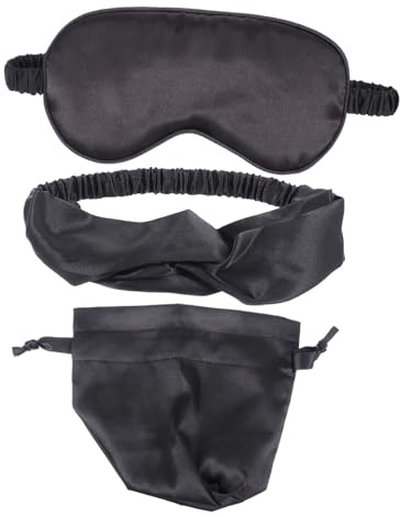 Gogogmee Set de Masque de Sommeil Doux avec Bandeau et de Rangement Aide à et Relaxation Oculaire Design Élégant et Contour Confortable Voyage et