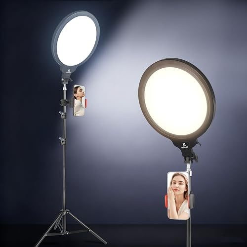 10 Zoll Ringlicht mit 180 cm Stativ & Bluetooth Fernbedienung, Vollbild LED Selfie Licht, 3 Farbmodi, Dimmbar, für iPhone & Android, Live Streaming, Videoaufnahmen, TikTok, YouTube