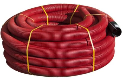 Tubo Corrugado Para Enterrar Ø110 mm – Rollo de 5 Metros – Protección Para Cableado – Instalación Segura – Apto Para Interior y Exterior – Color Rojo