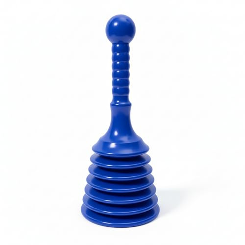 Toilet Plunger Drain Unblocker Tool, Heavy Duty Sink Plunger for Kitchen and Bathroom Drains, Powerful Rubber Suction Cup Plumbing Drain Cleaner Tool (Blue)