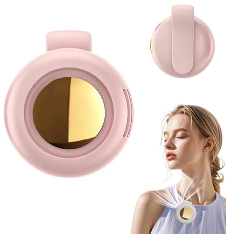 Sinlay Mini Ventilador PortáTil Con Clip, Ventilador Usb, Ventilador PequeñO Silencioso, 3 Velocidades Ajustables,Flujo 360°, Pantalla Inteligente, Ideal Para Cinturones, Cuellos Y Sombreros (Rosa)