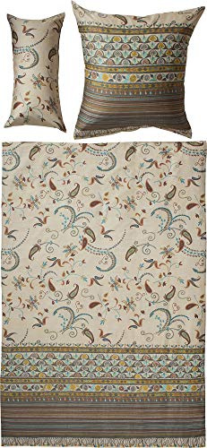 Bassetti Bettwäsche Lilith Feinsatin Natur-beige-braun Größe 1x 155x220 cm + 1x 80x80 cm