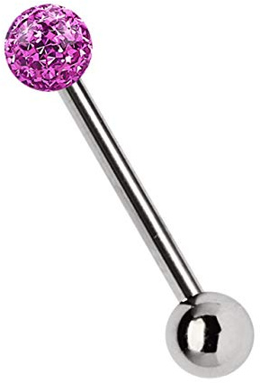 Modern Nature Piercing-Schmuck Titan Zungenpiercing Stab in 1,6 mm Stärke wählbar von 12-20 mm Länge mit Epoxy Kugel