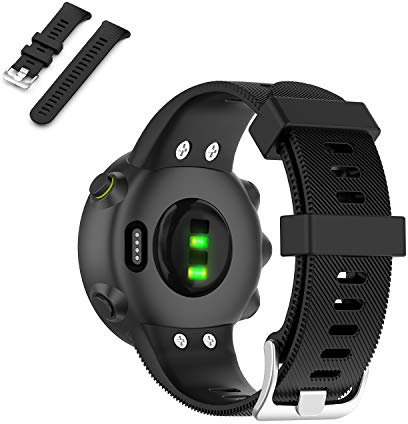 WEINISITE Pulsera para Garmin Forerunner 45,Silicona Repuesto Correa para Garmin Forerunner 45S/Forerunner 45 Running Watch (Negro)