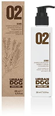 URBAN DOG Dermatologisches Shampoo für Hunde, 200 ml, gegen Schuppen und Schuppen, mildes Reinigungsmittel für empfindliche Haut und Juckreiz des Hundes speziell gegen Dermatitis
