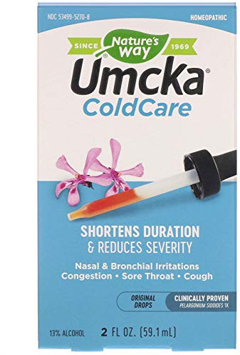 Nature's Way Umcka Cold Relief Drops, Homeopathic Cold Medicine, Shortens Duration & Reduces Severity of Cough, Congestion, Sore Throat & Hoarseness, 2 Fl oz