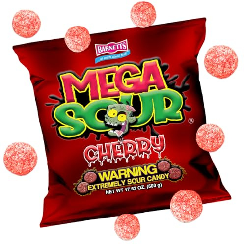 Barnetts Mega Sour Cherry Flavour Sweets, 500 g