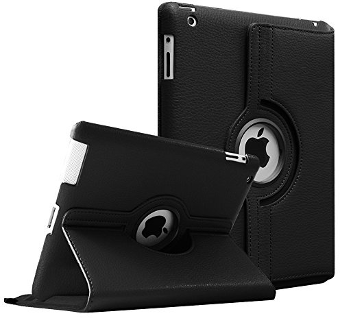 Fintie Hülle für iPad 2 / iPad 3 / iPad 4 (alte Modelle), 360 Grad verstellbare Schutzhülle Cover mit Standfunktion, Auto Sleep/Wake für 9.7 iPad 2, iPad 3, iPad 4, Schwarz
