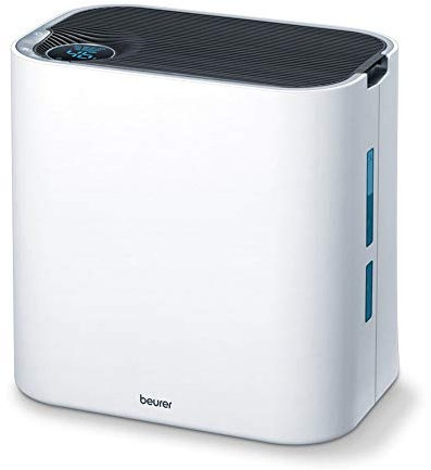 Beurer LR 330 Komfort-Luftreiniger, Luftreinigung und Luftbefeuchtung in einem, ideales Raumklima für Allergiker, Weiss
