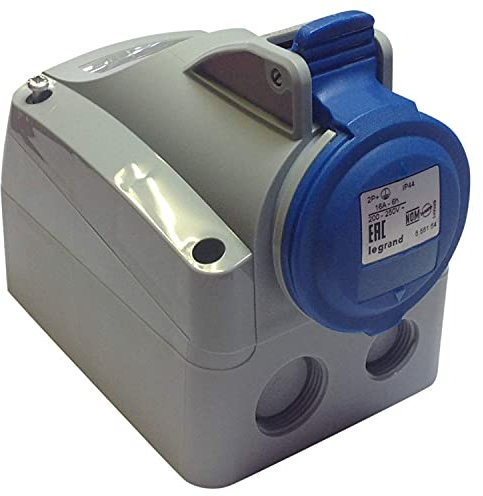 Legrand P17 Tempra Pro Leistungssteckverbinder Buchse Blau 2P + E, 230 V / 16A, Wandmontage IP44