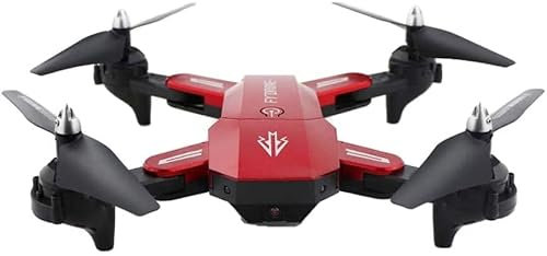 Faltbar Drohne mit 1080P HD Kamera Live Übertragung, Lange Flugzeit FPV RC Quadrocopter mit App-Steuerung, Headless Modus, Höhe-Halten, Flugbahn Flug, 3D-Flips & Rollen (Rot,1080P)