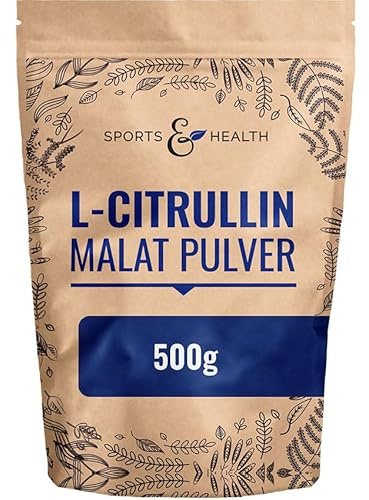 L-Citrullin-Malat Pulver 500 g - perfektes 2:1 Verhältnis mit Dosierlöffel | Inklusive praktischem Messlöffel - exaktes 2:1-Mischverhältnis - reine Aminosäureverbindung - 500 Gramm