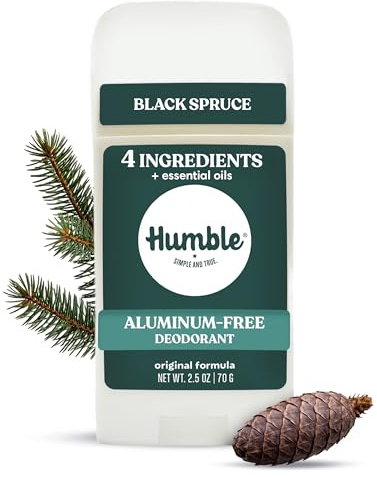 Humble Deodorant ohne Aluminium, schwarze Fichte, 1 Packung | Fresh & Natural Deo Stick mit ätherischen Ölen, langanhaltende Geruchskontrolle, tierversuchsfrei, Männer & Frauen