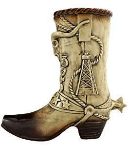 King German Beer Stein 0.75 Liter Texas Cowboy Boot tankard, Brown Beer Mug, unpainted