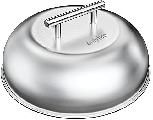 onlyfire Round Basting Cover/Cheese Melting Dome,BBQ stainless steel Steaming Cover for Flat Top Griddle Grill and other Grills, Smokers