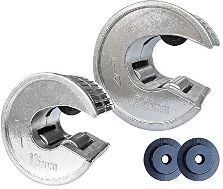 Rohrschneider Kupferrohrschneider 15 und 22 mm Rohrschneider mit 2 zusätzlichen Ersatz-Schneidrädern