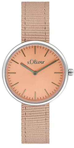 s.Oliver Armbanduhr Damen Quarzuhr Analog, mit Textil Armband, Wasserdicht, Kommt in Uhren Geschenk Box