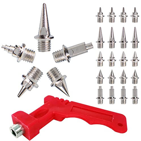 TTYSHIP® 100 Pièces Pointe Athlétisme, 5mm Pointes Piste en Acier avec 1 Clé à Pointe Athlétisme pour Chaussures de Piste Saut en Longueur Course Randonnée (Argent)