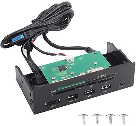 KOSDFOGE Lector de Tarjetas Interno Multifunción de 5,25 Pulgadas Soporte de Panel Frontal de PC M2, MSO, Memoria, MS, XD, 64G Tarjeta CF.