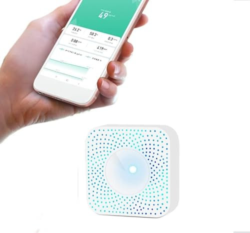 WLAN Messgerät, Luftqualität Raumluft Monitor, für Tuya Smart 6 in 1 Melder, für tragbare Alarm, mit Digitalen Meter, Temperatur Luftfeuchtigkeit Tester für Indoor Home, Auto, Büro
