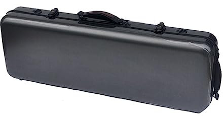 HDYNUZ Bratschenkoffer, 15–17 Zoll, professioneller, länglicher, Leichter Viola-Hartschalenkoffer aus Karbonfaser mit Notentasche (Color : Black)