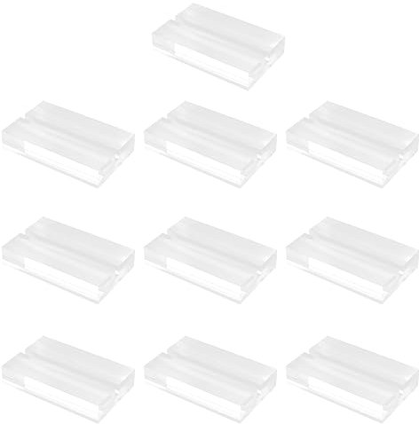 Bonsicoky 10 Stück 5,1 cm transparenter Acryl-Schilderhalter mit 3 mm Schlitz, Acryl-Kartenhalter für Hochzeit, Ausstellung, Büro, Geschäft