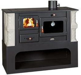 OtoSystem Poêle à bois 1P34-K ALB 10 kW avec céramique (blanc)