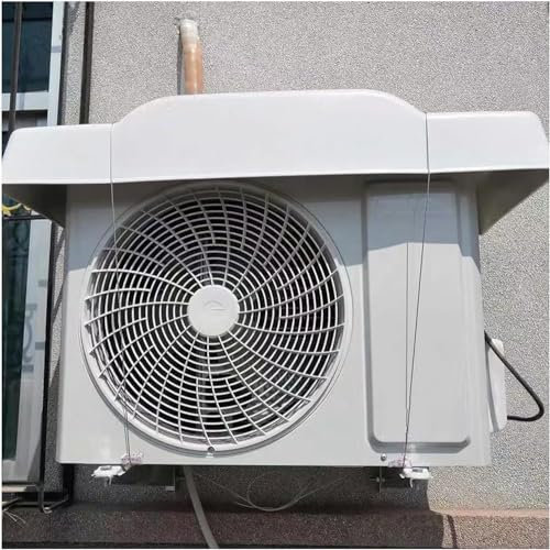 Housse De Protection Pour Climatiseur Pour Unités Extérieures, Couvercle de Protection de L'unité De Condensation Extérieure,Auvent En PVC 4mm Avec 2 Câbles Métalliques, La Pluie, (Size:110x45cm)