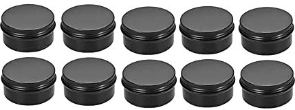 10-pack tomma glas 80 ml svarta plåtburkar skruvlock metall stålburkar läppbalsam burkar låda kosmetisk behållare
