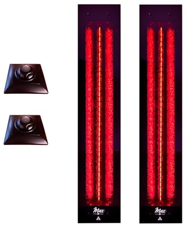 Kit frameless InfraROTmed MAX© - Projecteur de chaleur profonde 2 x 500 W + 2 x régulateur icon eco1 - Radiateur infrarouge pour sauna et cabine infrarouge - Projecteur à spectre complet (2 x 500 W +