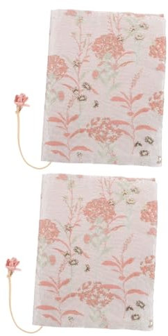 EXCEART 2St Bucheinband aus Stoff buchumschlag stoff buchschutz Notizbücher Bücherregale schützender Bucheinband Buchtaschen Buchen Löwenzahn Büchertasche Stoffbuch a5 Schutzhülle Rosa