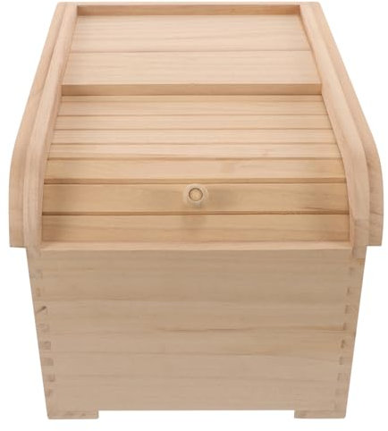 Kichvoe Reusable Wooden Grain Storage Container Sealed Rice Dispenser for Cereal Grains Moisture Design for Kitchen Pantry Organization Natural Color