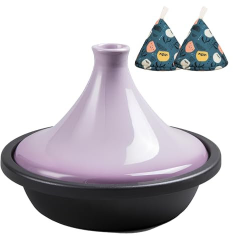 DYHQQ Tajine-Topf Zum Kochen, Premium-Kochtopf Aus Gusseisen Eintopf-Auflauf Slow Cooker Für Verschiedene Kochstile