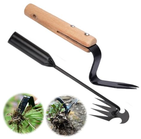 mengger Unkrautstecher, 2 Stück Unkraut Entferner Gerät Gartenhacke Gardena Hacke Vertikutierer Hand Unkrautstecher Wolf Unkrautjäter Unkraut Stecher Gartengeräte Gartenarbeit Hand Unkrautstecher