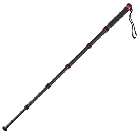 Monopiede per Fotocamera, Monopiede da Viaggio Leggero Compatto Portatile in Fibra di Carbonio, Compatibile con Treppiedi e Stabilizzatori per Telefoni Cellulari, per Videocamera