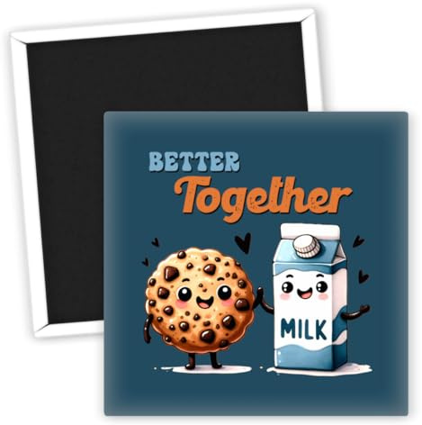 Keks und Milch Kühlschrankmagnet - Lustiger Kühlschrank Deko Magnet - Bunte Küchenmagnete - Originelle Geschenke für Foodies - Kreative Kühlschrank Accessoires - Essensmagnete
