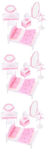 ifundom 3sätze Miniatur Möbel Set Für Puppenhaus Teiliges Schlafzimmer Zubehör Aus Stabilem Für Rollenspiele Und -projekte Lebendige Farben Und Langlebig Für Kreative Miniaturwelten