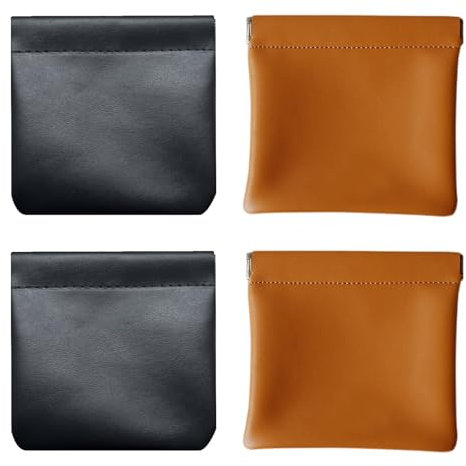 Zengjunwei Münzbeutel, Schlüsseltasche, 4 Stück, Karamell, Schwarz, Unisex, Frauen