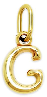 Gold Puffed Initial Letter Charm - 10 Karat Gold - 3D Bubble Letter Pendant - Initial Jewelry - Dainty Initial Pendant (Letter g)
