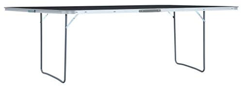 Sufrk Mesa plegable de camping gris aluminio 240 x 60 cm mesa plegable balcón