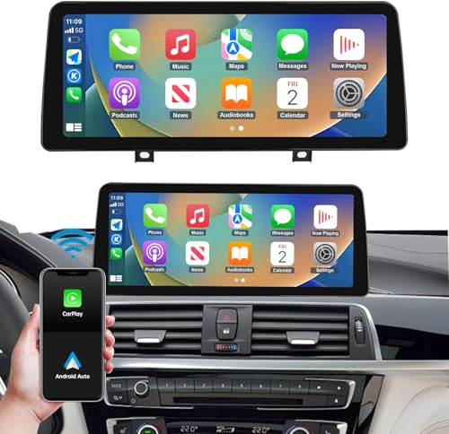 Ninetom 12,3 Autoradio écran Tactile avec Carplay sans Fil et Android Auto pour 2013-2016 BMW Série 3 F30/F31/F34/F35 avec système NBT, Support Mirrorlink, caméra, Navigation