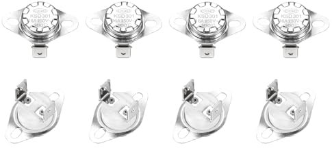 QUARKZMAN Termostato KSD301 100°C/212°F 16A Normalmente Chiuso N.C Regola Interruttore di Temperatura a Disco Snap per Microonde, Forno, Macchina del Caffè 8 Pezzi, Materiale Ceramico