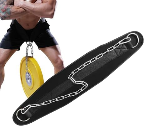 Gewichtstrainingsgürtel - Krafttrainingsgürtel, Heavy Duty Squat Belt | Stahlkette Taille Unterstützung für Kreuzheben und Krafttraining, Verstellbarer Fitnessgürtel für Damen und Herren, langlebiger