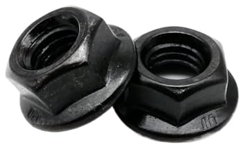 2/10 pezzi M3 M4 M5 M6 M8 M10 M12 Dado flangiato con testa esagonale filettata metrica in acciaio inossidabile 304 nero con controdado(10pcs M5)
