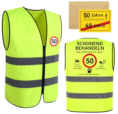 Solivive 50 Geburtstag Männer, Geschenke Für Männer Geburtstag Weste, mit Geburtstagskarte, Lustige Geschenk Geburtstag Junge, für Geburtstagsfeier
