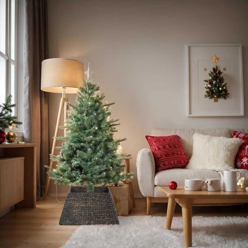 Générique Collier de Sapin de Noël Noir 70 x 70 x 28 cm Jacinthe d'eau,Décorations de Noël & saisonnières,Jupes de Sapin de Noël-42020177