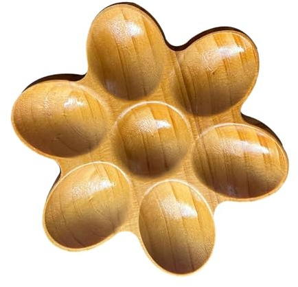 AFXGUSD Huevera de Madera, Bandeja para Huevos, Bandeja Decorativa para Huevos Frescos, para Exhibir O Almacenar, Tiene Capacidad para 7 Huevos, Individual