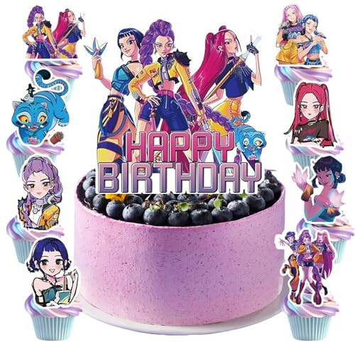 Cartoon Cake Toppers, 25pcs Cupcake Toppers, Tortendeko Cartoon Kindergeburtstag, Cupcake Toppers, Geburtstag Cupcake Toppers Set, Kuchen topper für kinder, zum Dekorieren von Cupcakes/Muffins/Torten