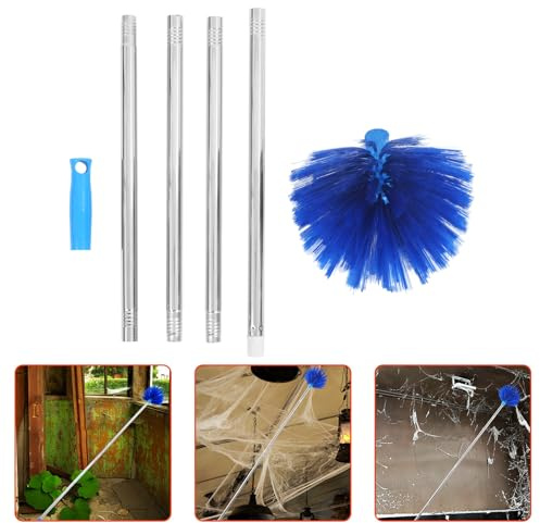 SHINEOFI Plumeau à Toiles d'Araignée avec Manche Télescopique 15 M en Acier Inoxydable Léger Brosse pour Intérieur et Extérieur Outil Polyvalent pour Dépoussiérage et Couleur Aléatoire