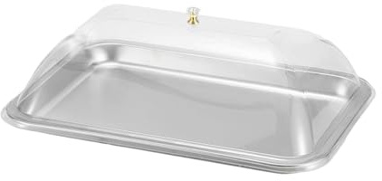 YWJLQH Vassoio Porta Torta Acciaio Inox con Campana Trasparente Rettangolare Piatti Da Portata Dolci Multiuso Adatto per Casa Ristorante Eventi, Dimensioni: